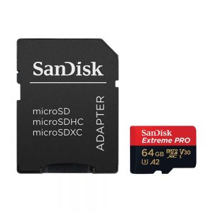 کارت حافظه microSDHC سن دیسک مدل Extreme PRO A2 کلاس 10 استاندارد UHS-I سرعت 170MBps ظرفیت 64 گیگابایت به همراه آداپتور SD