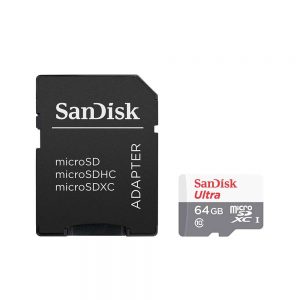 کارت حافظه microSDXC سن دیسک مدل Ultra کلاس 10 استاندارد UHS-I سرعت 80MBps همراه با آداپتور SD ظرفیت 64 گیگابایت