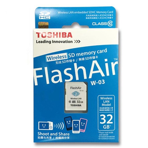 کارت حافظه توشیبا مجهز به شبکه بیسیم Flash Air 32GB W-03 SD-R032GR7AL03A