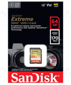 کارت حافظه SDXC سن دیسک مدل Extreme V30 کلاس 10 استاندارد UHS-I سرعت 170mbps ظرفیت 64 گیگابایت