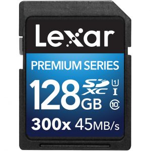 کارت حافظه SDXC لکسار مدل Premium کلاس 10 استاندارد UHS-I U1 سرعت 45MBps 300X ظرفیت 128 گیگابایت