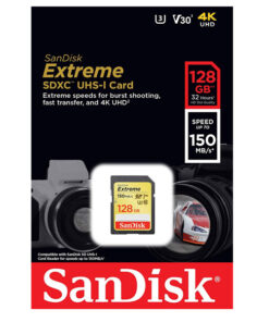کارت حافظه SDXC سن دیسک مدل Extreme V30 کلاس 10 استاندارد UHS-I U3 سرعت 180mbps ظرفیت 128 گیگابایت