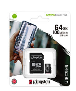 کارت حافظه microSDHC کینگستون مدل Canvas plus کلاس 10 استاندارد  A1 UHS-I U1 سرعت 100MBps ظرفیت 64 گیگابایت