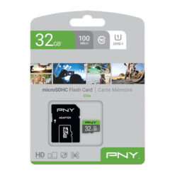 کارت حافظه microSDHC پی ان وای pny مدل Elite کلاس 10 استاندارد UHS-I U1 سرعت 100MBps ظرفیت 32 گیگابایت به همراه آداپتور SD